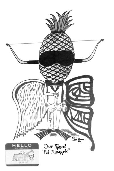 Pat Pineapple, Patron Saint of the D & D of the ECG (image by Toby Bruno)